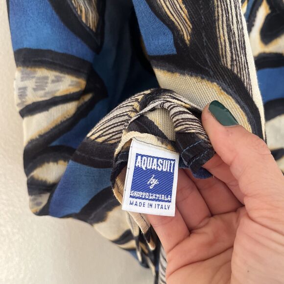 Aquasuit by Gruppo La Perla Vintage Floral Beach Wrap Coverup, Italian Made- O/S - Picture 3 of 5